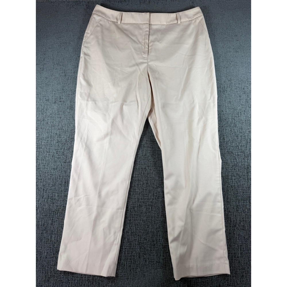 Alex Marie Womens Cream Beige Straight Leg Dress Pants Size 14 Stretch Trousers